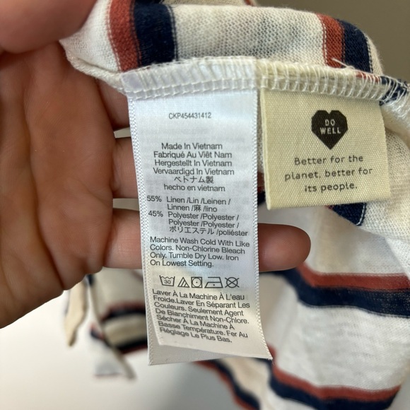 Madewell Modern Linen Tank Top in Stripe xs - Picture 5 of 6